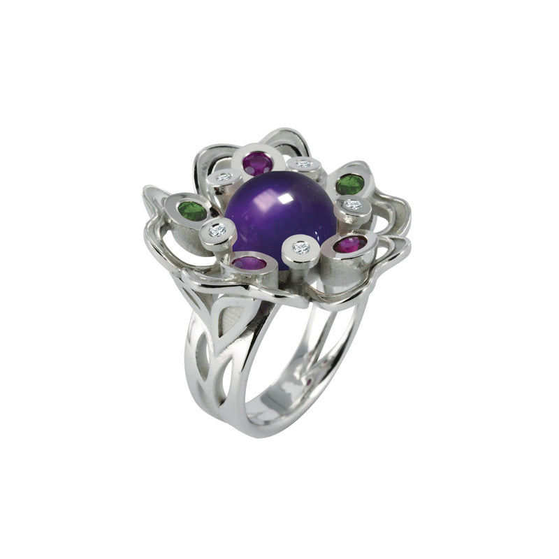 Bague Pensée Sauvage améthyste XL