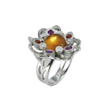 Bague Pensée Sauvage citrine XL