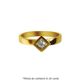 Bague Solitaire Complice losange en diamant et en or