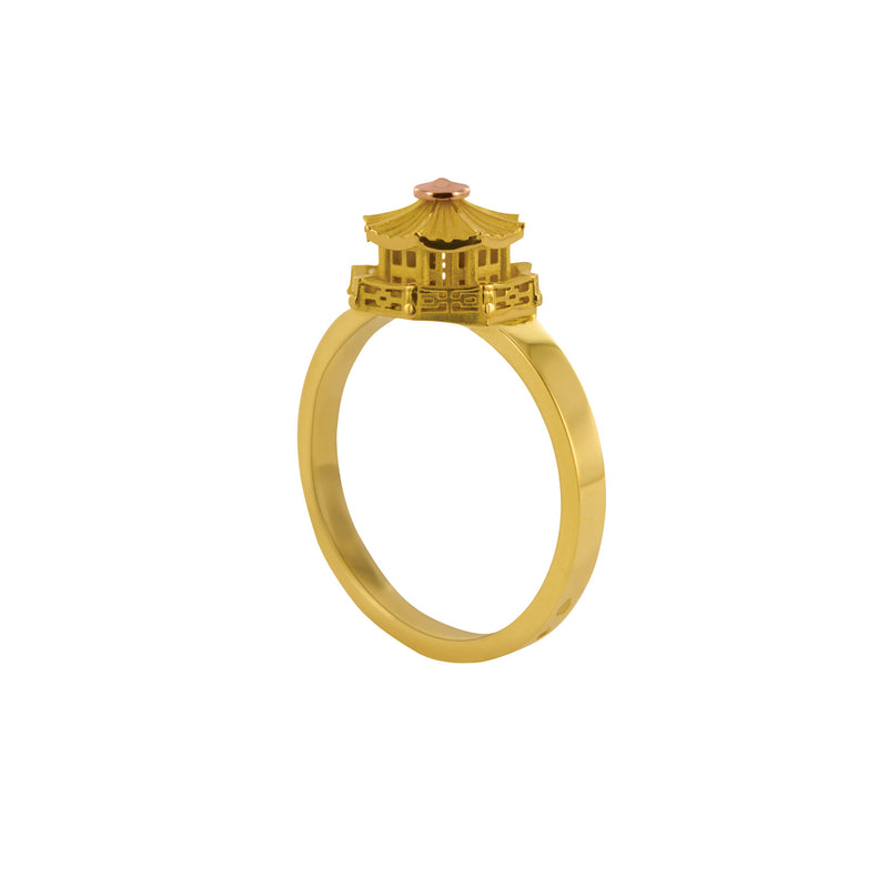 Bague architecture Pagode Chinoise Baby en or
