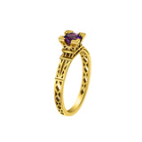 Ring French Kiss in gold and purple amethyst 5 mm