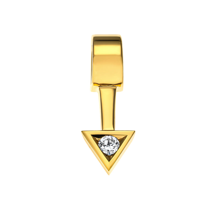 Short diamond triangle garland pendant in gold