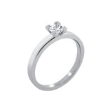 Solitaire ring Tournaire 4 claws diamond and gold