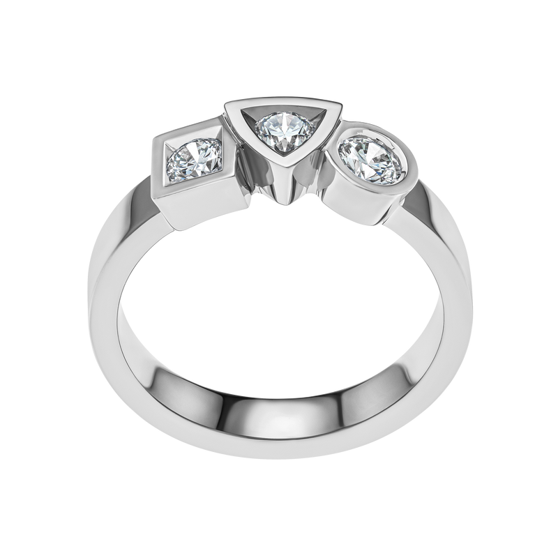 Ring Alchimie trilogy  0.50 carat Tournaire gold and diamonds