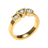 Ring Alchimie trilogy  0.50 carat Tournaire gold and diamonds