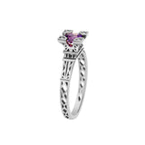 French Kiss ring in gold with 5 mm violet amethyst and diamonds