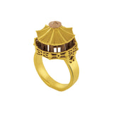 architecture Chinese Pagoda ring in gold Tournaire