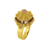 architecture Chinese Pagoda ring in gold Tournaire