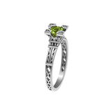 Ring French Kiss in gold and green Peridot 5 mm and diamonds