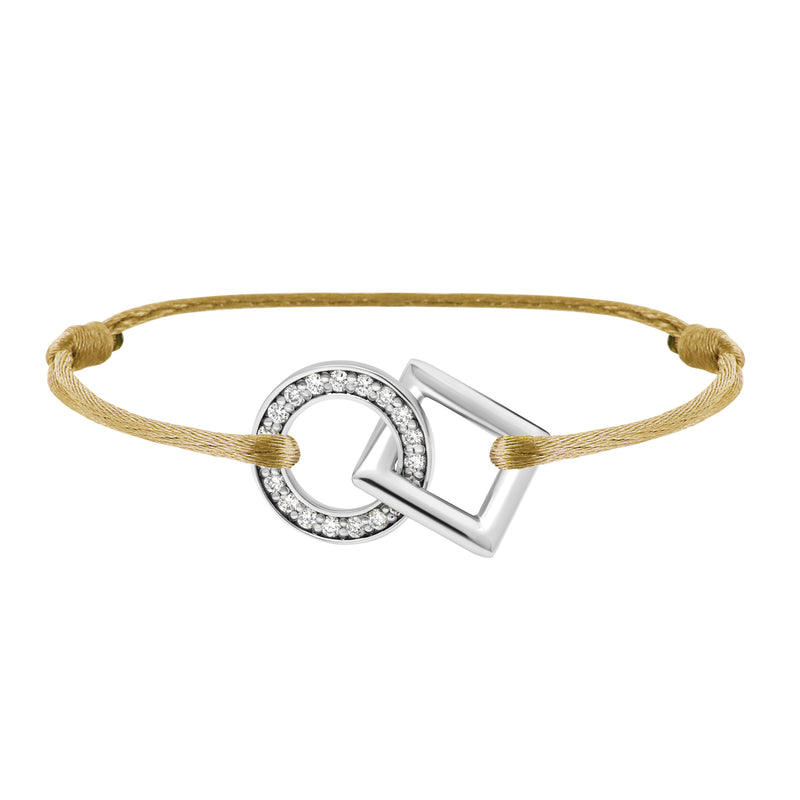 Inseparable bracelet in gold, pave diamonds in the round