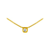 Simplicité cushion pendant in gold and diamond