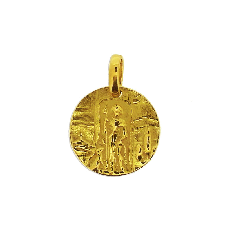 Religious medal Tournaire Pilgrim gold