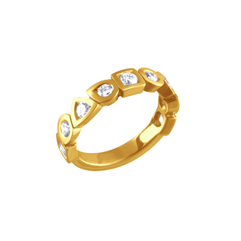 wedding ring Alchimie small with 9 gold diamonds