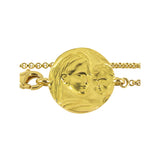 13 cm gold curb chain, Virgin and Child (Jesus) Tournaire
