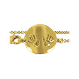 13 cm children's curb chain with gold handprints Tournaire