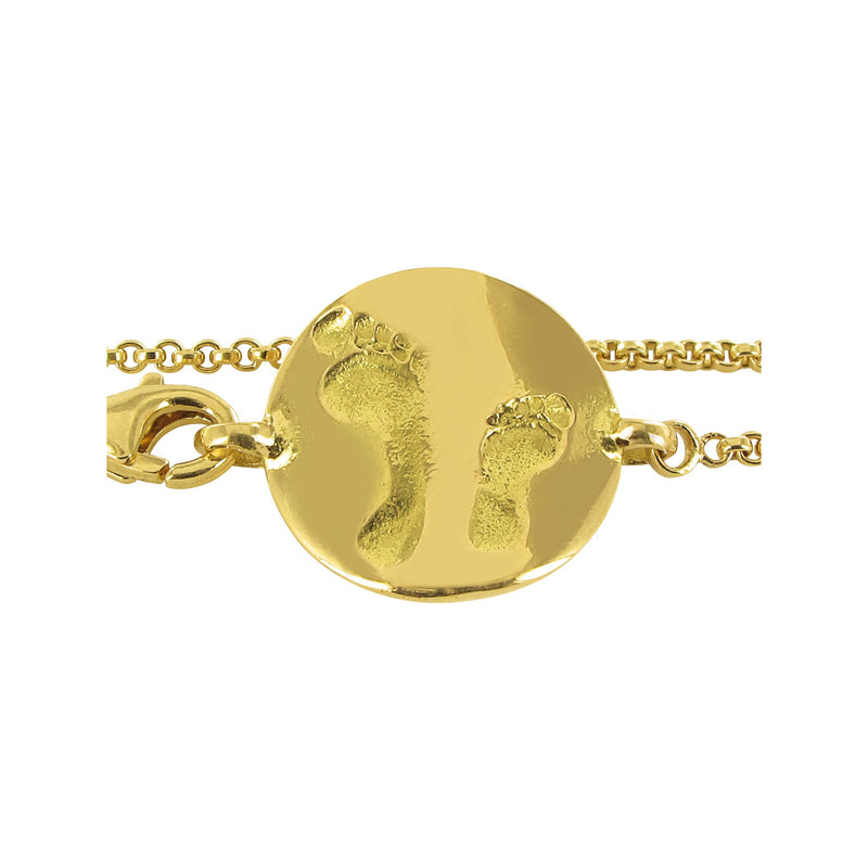 13 cm children's curb chain with gold footprints Tournaire
