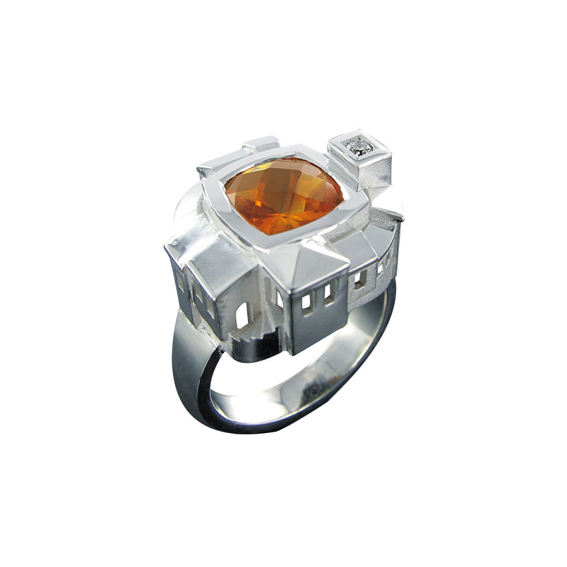 Ring Architecture Village Fortified Citrine and Diamond XS