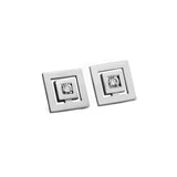 Earrings Signe Labyrinthe square diamonds in gold
