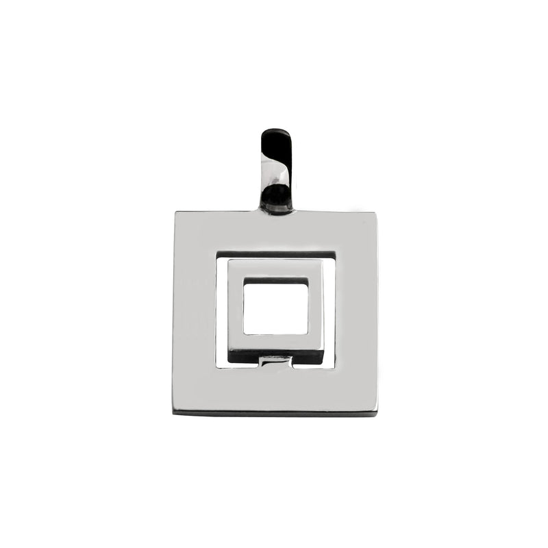 Pendant signe Labyrinth square in gold Tournaire