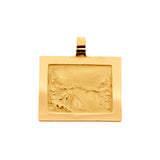 Rectangular pendant creation of the world man in gold Tournaire