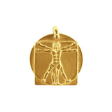 Vitruvian man pendant square and round in gold Tournaire