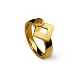 Ring Signe Eclipse diamond in gold