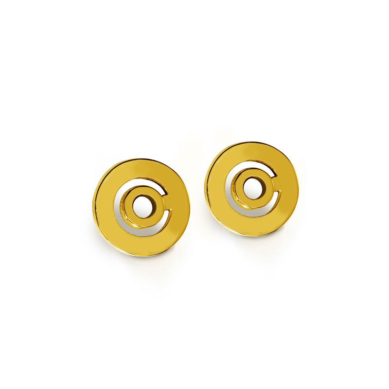 Earrings Signe Labyrinthe round all gold