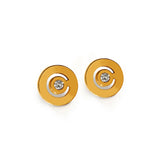 Earrings Signe Labyrinthe round diamond in gold