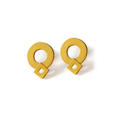 Round all-gold Eclipse sign earrings