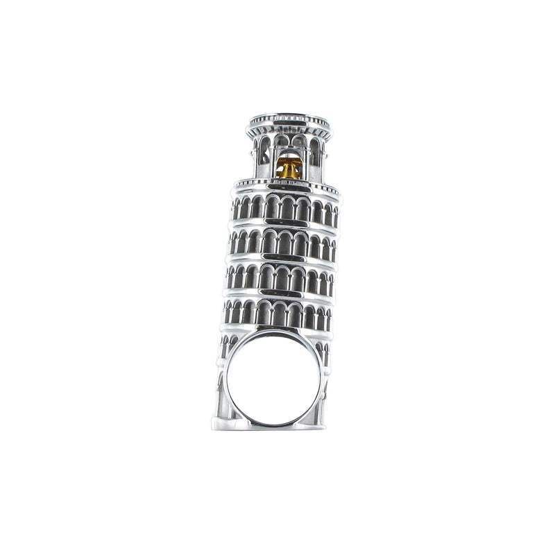 Ring Architecture Leaning Tower of Pisa in silver Tournaire