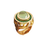 Ring Love temple green gold Tournaire