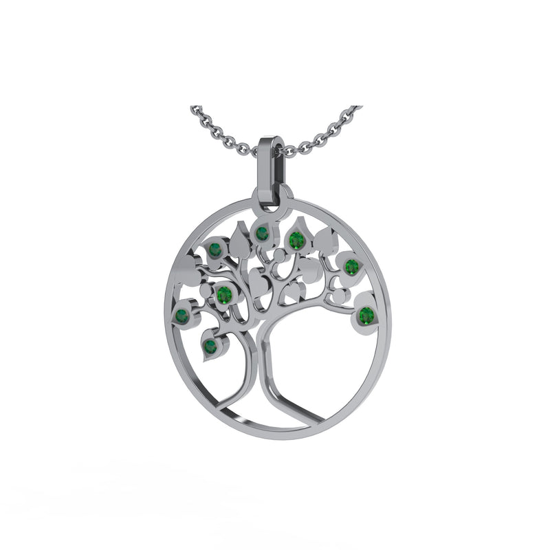 Lock and Love pendant 4 seasons spring diamonds and gold lovers' tree without lock