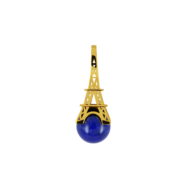 French Kiss gold pendant with Lapis Lazuli pearl