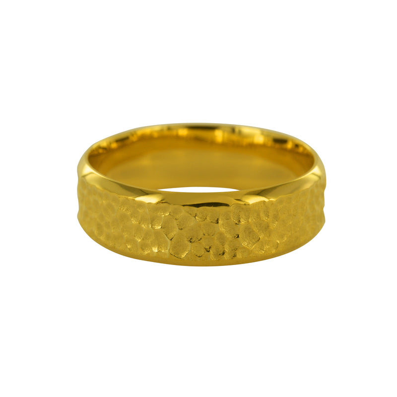 wedding ring Hammered 7 mm