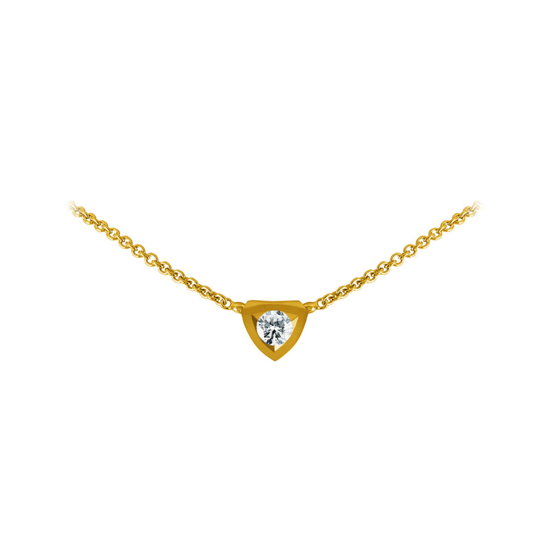 Simplicity triangle pendant in gold and diamond