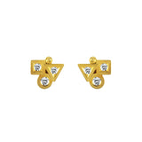 Cubisme Trilogy diamond earrings in gold