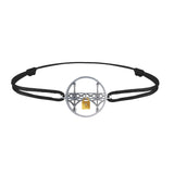 Lock and Love Tournaire round silver bracelet lovers' bridge in gold with a diamond