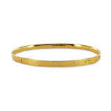 Jonc Souvenir bracelet in gold and diamonds 3 mm