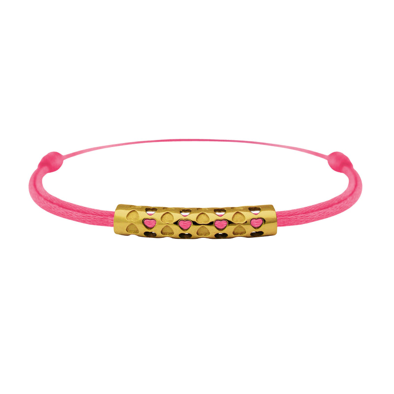 Tournaire gold tube cupid heart link bracelet
