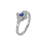Esther ring 3 mm blue sapphire and diamonds