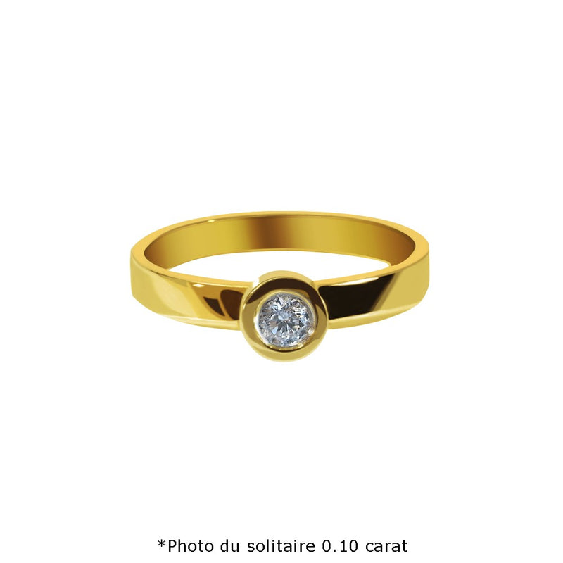 Complice Solitaire Ring round in diamond and gold