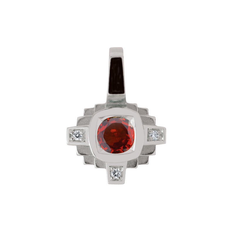 Esther pendant 4 mm red sapphire and diamonds
