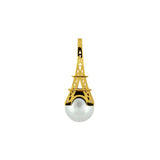 French Kiss gold and cultured pearl pendant