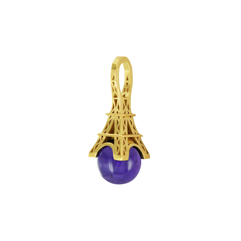 French Kiss gold pendant with amethyst pearl